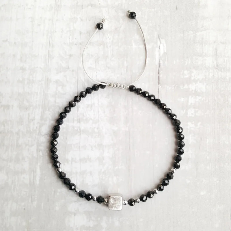 Spinel Hematite 925 Silver Platinum Bracelet