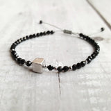 Spinel Hematite 925 Silver Platinum Bracelet