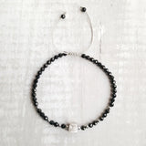 Spinel Hematite 925 Silver Platinum Bracelet