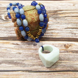 Aventurine Jade Crystal Pendant Long Necklace