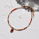 Natural Citrine Carnelian 14K Filled Bracelet for Women Girls