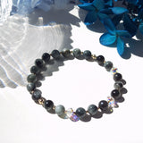Natural Eagle's Eye 14K Filled Stretch Bracelet Boho Jewelry