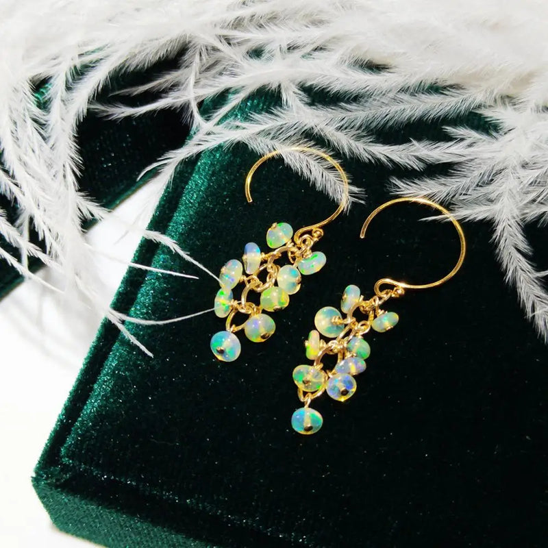 Ethiopia Opal 14K Filled Earrings Real Opal Jewelry