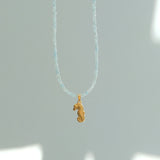 Natural Gemstone Pendant Necklace 2-3mm Stone Boho Jewelry