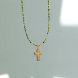 Natural Gemstone Pendant Necklace 2-3mm Stone Boho Jewelry
