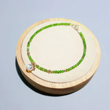 Green Diopside Tiny Beads Crystal 925 Silver Bracelet