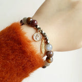 Labradorite Pietersite Pyrite Charm Bracelet