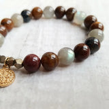 Labradorite Pietersite Pyrite Charm Bracelet