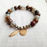 Labradorite Pietersite Pyrite Charm Bracelet
