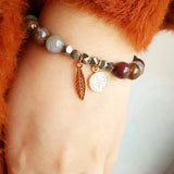 Labradorite Pietersite Pyrite Charm Bracelet
