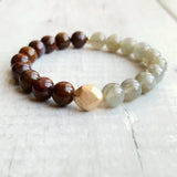 Labradorite Pietersite S925 18K Plated Charm Bracelet Delicate Jewelry