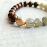 Labradorite Pietersite S925 18K Plated Charm Bracelet Delicate Jewelry