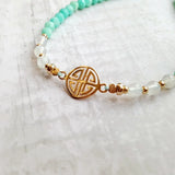 Moonstone Amazonite 925 Sterling Silver Plated Longevity Charm Jewelry