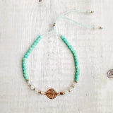 Moonstone Amazonite 925 Sterling Silver Plated Longevity Charm Jewelry