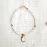 Moonstone Opal Charm Bracelet S925 Silver Delicate Jewelry