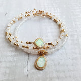 Moonstone Opal Charm Bracelet S925 Silver Delicate Jewelry