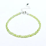 Natural Peridot Bracelet 925 Sterling Silver Gemstone Jewelry