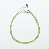 Natural Peridot Bracelet 925 Sterling Silver Gemstone Jewelry