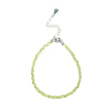 Natural Peridot Bracelet 925 Sterling Silver Gemstone Jewelry