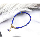 2mm Lapis Lazuli 14K Filled Bracelet 15cm+2cm