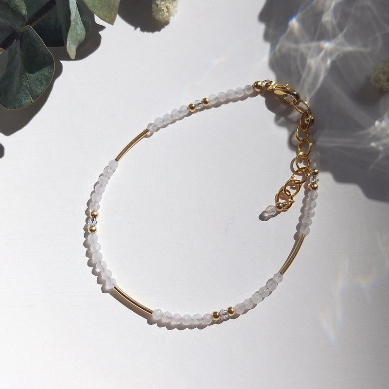 Rose Quartz 14K Filled Bracelet Jewelry For Women Girls