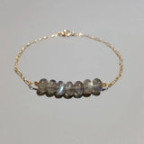 Labradorite Beads Chain Bracelet Delicate Jewelry for Women
