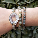 Labradorite Buddha Bracelet Natural Stone Bohemia Drusy Pendant