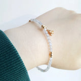 Labradorite Eiffel Tower Charm Silver Plated Bracelet
