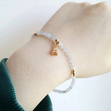 Labradorite Eiffel Tower Charm Silver Plated Bracelet
