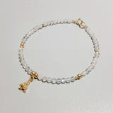 Labradorite Eiffel Tower Charm Silver Plated Bracelet