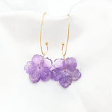 Lavender Amethyst Flower Earrings 925 Silver 18K Plated