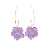Lavender Amethyst Flower Earrings 925 Silver 18K Plated