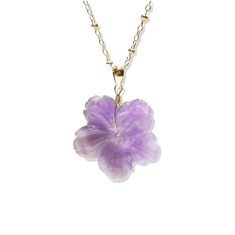 Amethyst Flower 925 Silver Pendant 25-27mm