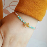Sunstone Amazonite Flower Charm 925 Silver Plated Clasp Jewelry