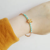 Sunstone Amazonite Flower Charm 925 Silver Plated Clasp Jewelry