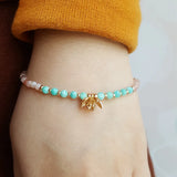 Sunstone Amazonite Flower Charm 925 Silver Plated Clasp Jewelry