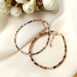 Tourmaline 14K Filled Bracelet Real Gemstone 2mm/3mm Jewelry 17+3cm