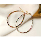 Tourmaline 14K Filled Bracelet Real Gemstone 2mm/3mm Jewelry 17+3cm