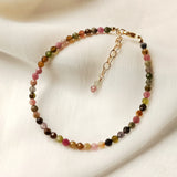 Tourmaline 14K Filled Bracelet Real Gemstone 2mm/3mm Jewelry 17+3cm
