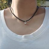 Women Choker Necklace Spinel 925 Sterling Silver Zircon Pendant Necklaces
