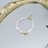 Pink Bracelet Amazonite Conch Shell Baroque Pearl 18-20cm