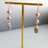 Purple Pearl Labradorite Drop Earrings 925 Silver Hook Plated 18K