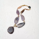 Purple Necklace Agate Pendant Necklace Women Jewelry