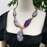 Purple Agate Pendant Necklace for Women - Gift Jewelry