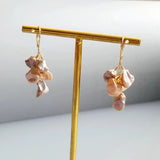 Baroque Keshi Pearl Earrings 925 Silver 18K Plated Hook