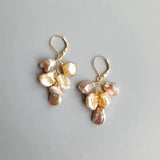 Baroque Keshi Pearl Earrings 925 Silver 18K Plated Hook