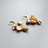 Baroque Keshi Pearl Earrings 925 Silver 18K Plated Hook
