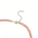 Purple Pink Choker Necklace Real Pearl 925 Sterling Silver Daisy Pendant