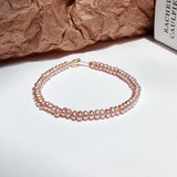 Purple Pink Freshwater Pearl 14K Filled Bracelet Natural Jewelry