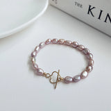 Purple Pink Freshwater Pearl 14K Filled Bracelet Natural Jewelry